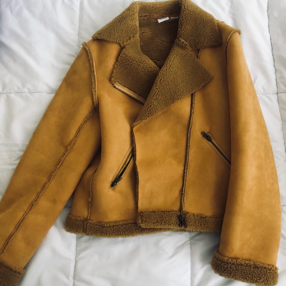 Mustard Yellow Sherpa Jacket